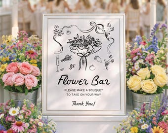PRINTED & SHIPPED Bouquet Bar Sign | 8x10 | Flower Bar Sign | Build Your Own Bouquet | Fresh Off The Market | Bridal Shower | Favors