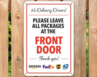 Package Delivery Sign | Delivery Instructions Sign | Please Leave Packages Here | Porch Package Drop Sign