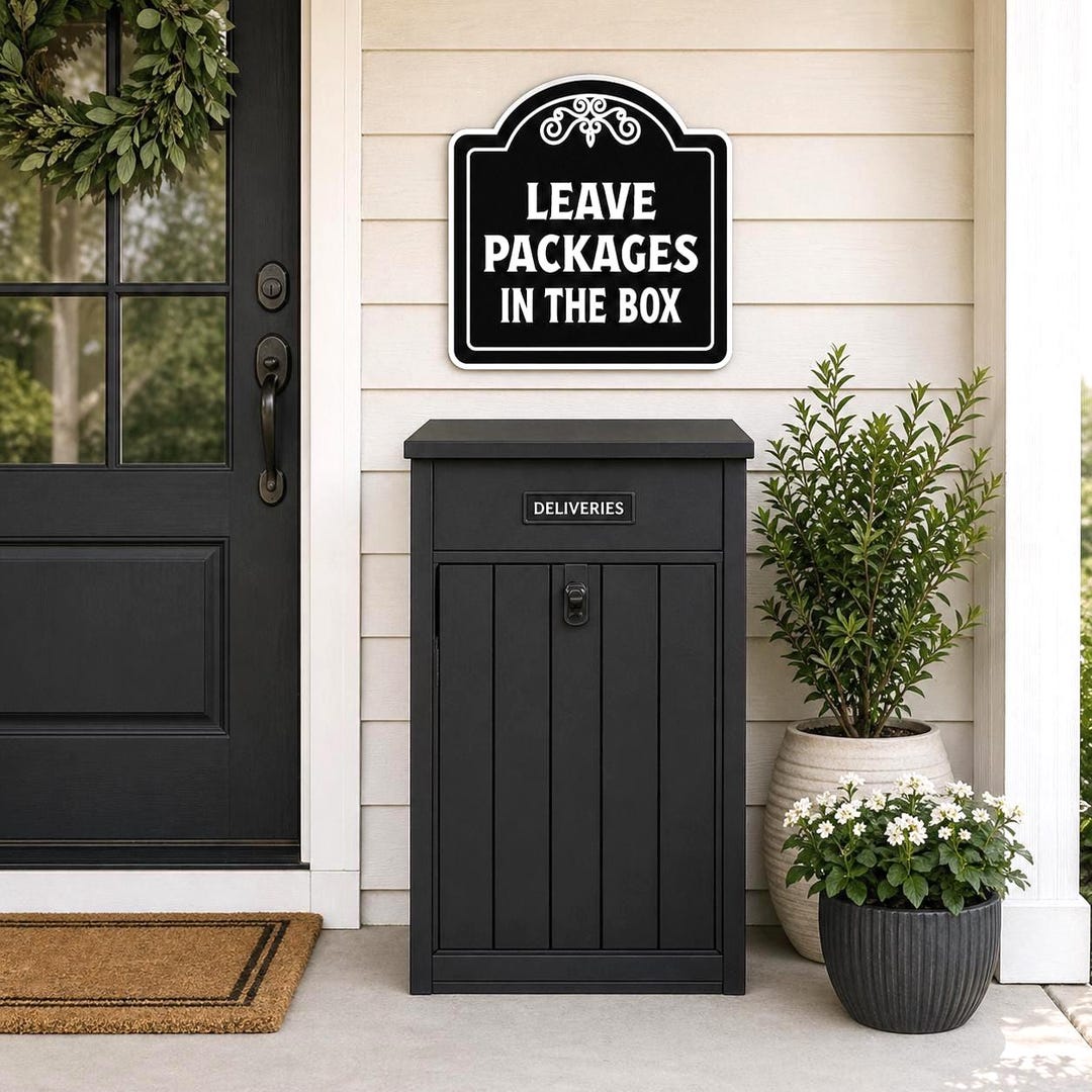 Leave Packages in the Box Sign | Metal Delivery Sign for Porch ...
