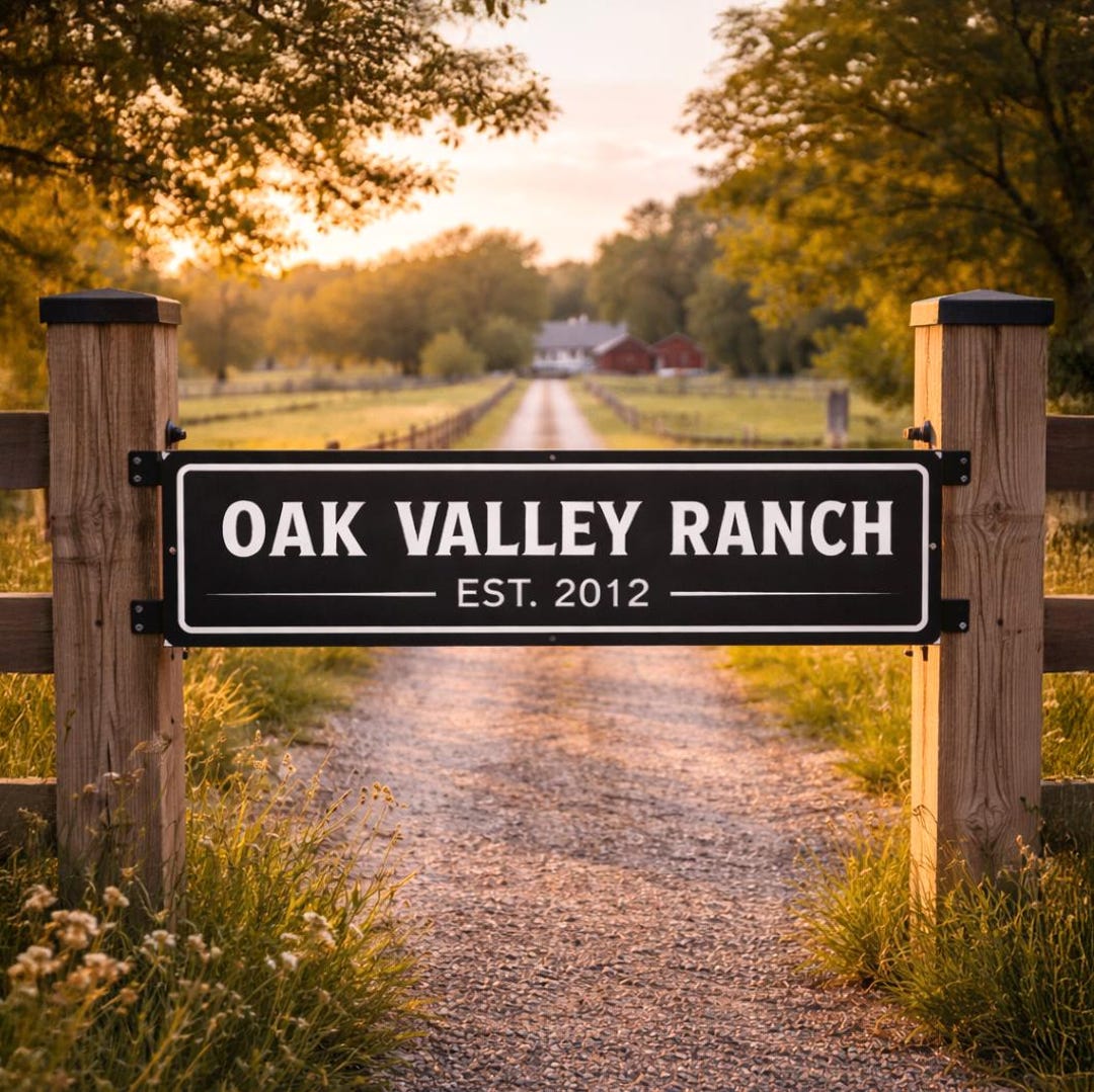 Mason Ranch Sign Personalized Metal Ranch Sign | Custom Western Entrance Gate Decor - Etsy