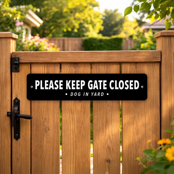 Dog Yard Sign | Please Keep Gate Closed, Dog Warning