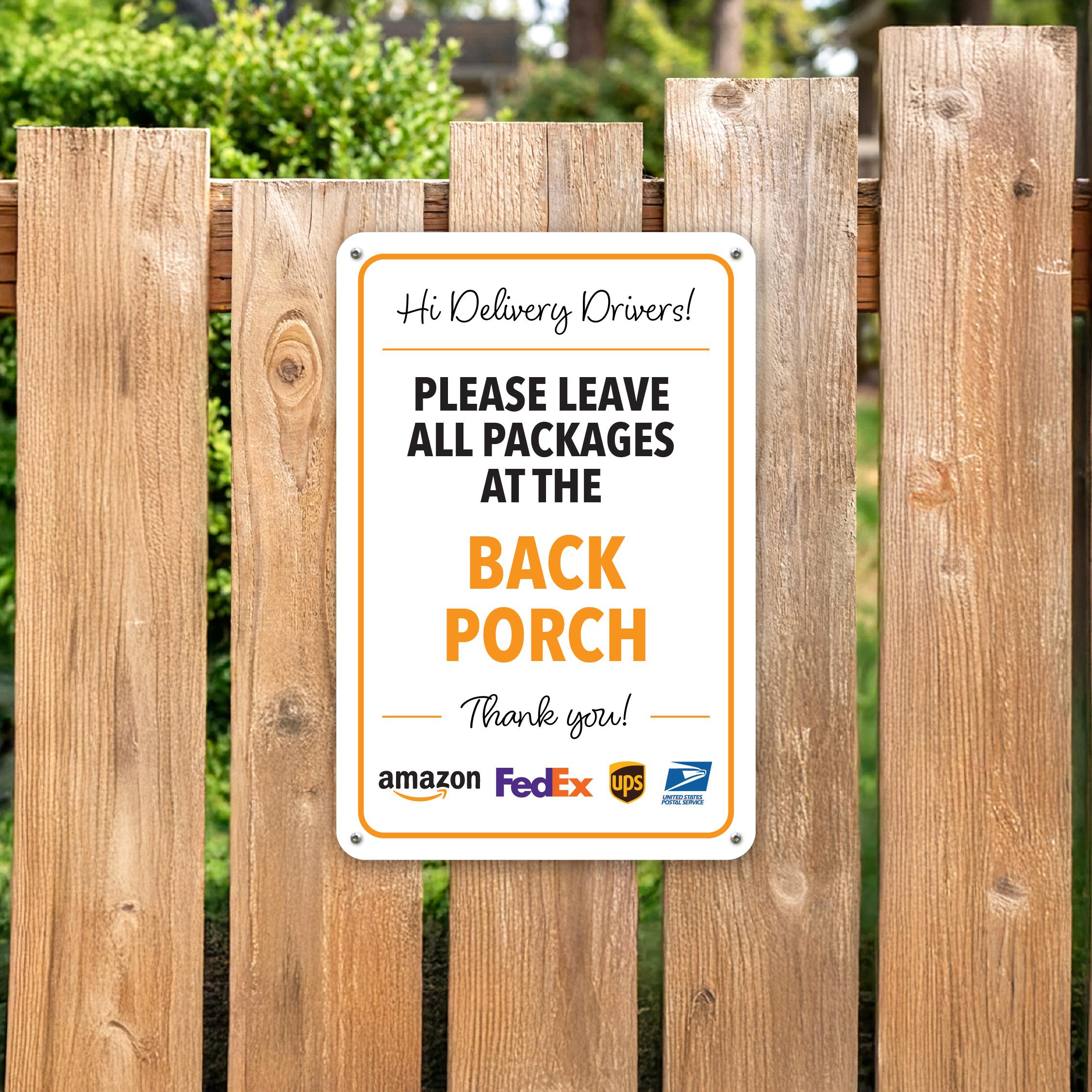 Custom Metal Package Delivery Sign | Weatherproof Drop off Instructions ...