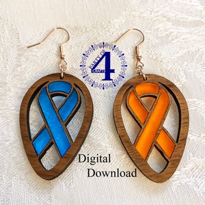 SVG Cancer Awareness Ribbons Earrings 50% of Proceeds Donated (I ask the same of you) Glowforge Ready