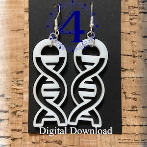 SVG DNA イヤリング、かわいいデジタルダウンロード サイエンス Glowforge 対応 生物学 商用利用