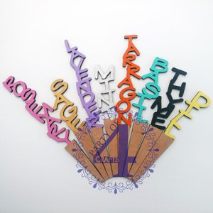 SVG 20 Herb Garden Markers, Sage, Rosemary, Thyme, Basil Glowforge Ready, commercial use
