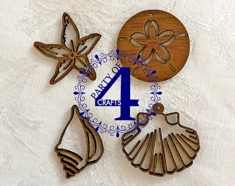 Seashell Earrings SVG: Ocean Starfish, Sand Dollar, Conch (Digital Download)