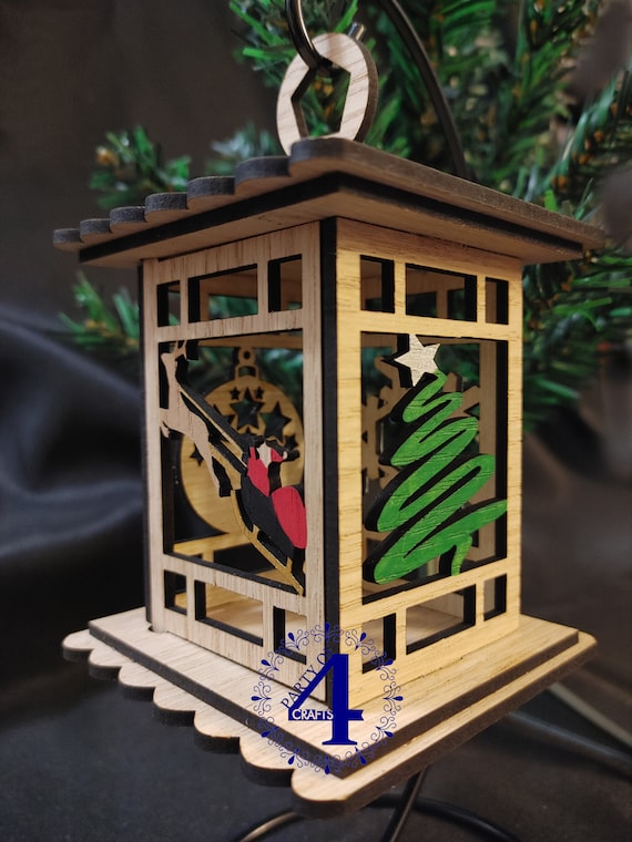 Svg Christmas Lantern File Tea Light Laser Cut Glowforge Etsy