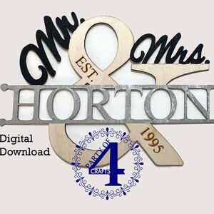 SVG Mr. & Mrs. Custom Split Sign, anniversary, wedding, engagement commercial use