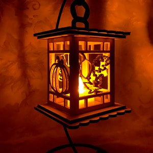 SVG Fall Lantern Light, tea light Thanksgiving Glowforge Ready decor Lightburn