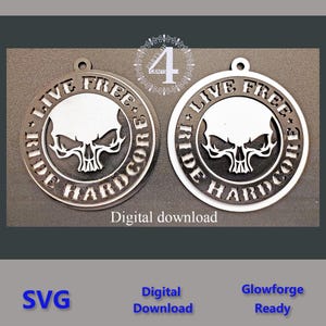 SVG Live Free Ride Hardcore Ornament Wall Sign digital download Glowforge Ready