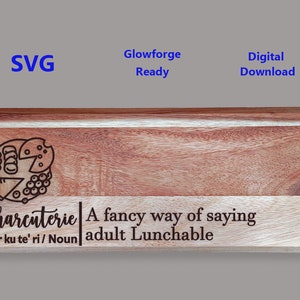 Definizione di salumi SVG Adult Lunchable, Glowforge Ready