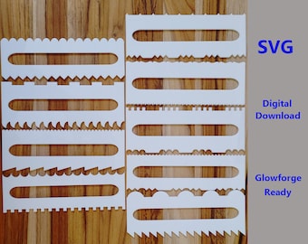 SVG Cake Decorating Combs File Icing Scraper 18 Patterns