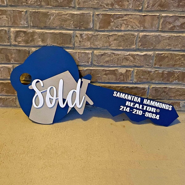 SVG Real Estate Key Sold Sign, Photo Prop, Closing Gift, Glowforge Ready Cut File, Commercial Use