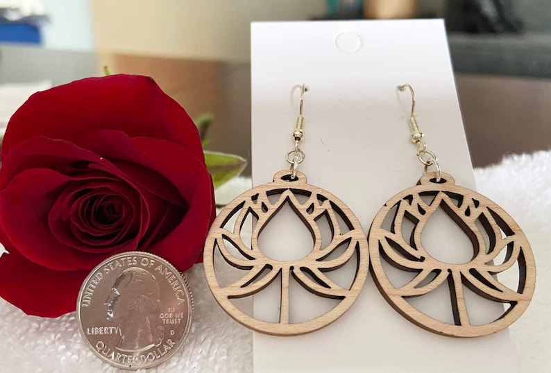 Download SVG Lotus Flower Earring Best Seller wood acrylic paint | Etsy