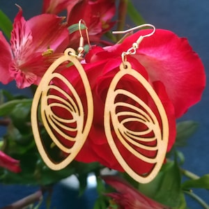 SVG Swirly Oval Earrings, Laser Cut File, Glowforge Ready, Commercial Use License