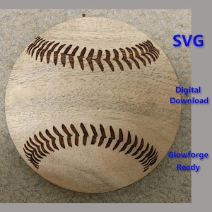 SVG Baseball Seams Datei für runde Untersetzer, Schilder, Schlüsselanhänger, Taschenanhänger, Glowforge Ready