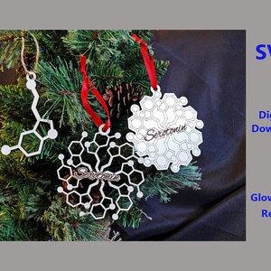 SVG Serotonin Ornament Nerdy - Glowforge Ready, Christmas