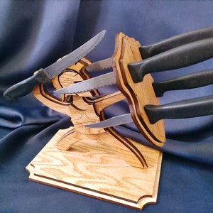 SVG Deluxe Spartan Warrior Knife Block digital download holder display set, glowforge ready, commercial use