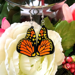 SVG Monarch Butterfly Earrings, Glowforge Ready, Commercial Use License
