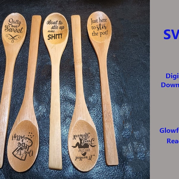 SVG 10 Wooden Spoon Designs Engrave Glowforge Ready