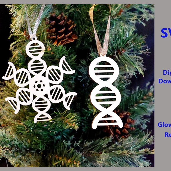 SVG DNA Ornament Nerdy - Glowforge Ready, Christmas Ornament