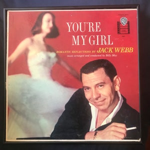 Jack Webb DRAGNET/ You&#39;re My Girl: Romantic Reflections 1950s icon/ frame art / rare 1 of a kind