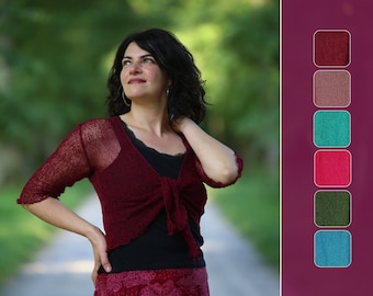 Bolero Jäckchen – Strickjacke Damen – Cardigan Sommerjäckchen – Kurzjacke – Jacke in sommerlichen Farben für Hochzeiten und andere Feste