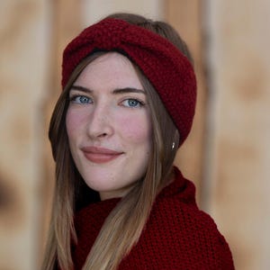 Wollen hoofdband voor dames – handgebreide hoofdband – winterhoofdband voor dames