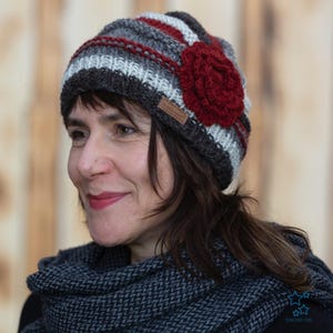 Bonnet en laine, bonnet d&#39;hiver chaud, bonnet en tricot pour femme adulte