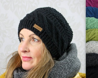 Mütze Wolle Wollmütze warme Wintermütze Strick Winter Damen Erwachsene Beanie