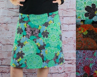 Skirt Women's Skirt Pattern Print Summer Spring Autumn Midi Knee Length A-Shape Stretch A-Line