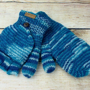 Handschuhe Handwärmer Wolle Winter Damen Erwachsene Strick warm fingerlos Fäustling Bild 5