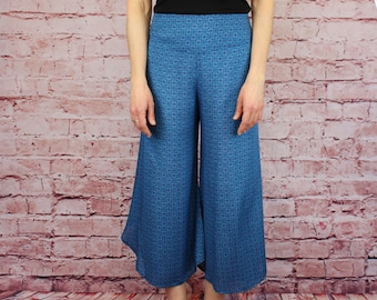 Pants summer culottes palazzo pants marlene pants boho wide blue festival comfortable hippie beach vacation