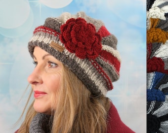 Mütze Wolle Wollmütze warme Wintermütze Strick Winter Damen Erwachsene Beanie