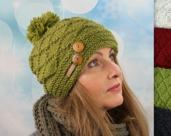 Chapeau laine laine chapeau chaud hiver chapeau tricot pompon hiver femme adulte bonnet