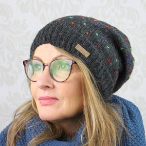 Mütze Wolle Wollmütze warme Wintermütze Bommel Strick Winter Damen Erwachsene Beanie