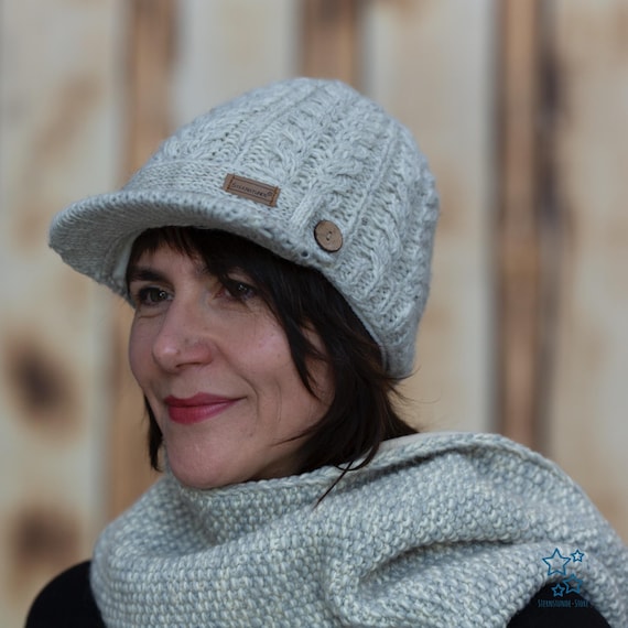Bonnet Femme Doux En Laine Beige - Taille Unique, Idéal Hiver Et Automne