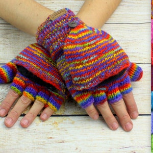 Gloves hand warmer wool winter women adults knit warm fingerless mitten