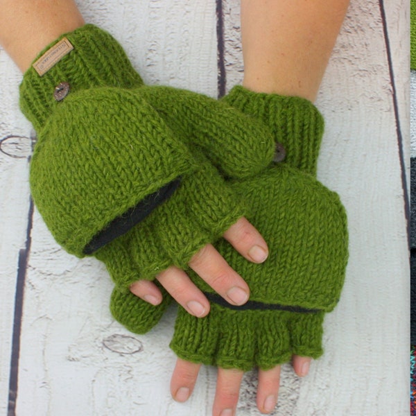 Handschuhe Mann Handwärmer Wolle Winter Herren Männer Erwachsene Strick warm fingerlos