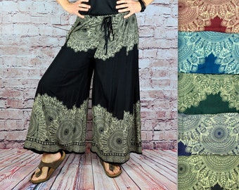 Hose Hosenrock Culotte Haremshose Boho Kleidung Boho Hose Sommerhose Hosenrock  XL Marlenehose Palazzo Festival bequem Hippie Strand Urlaub