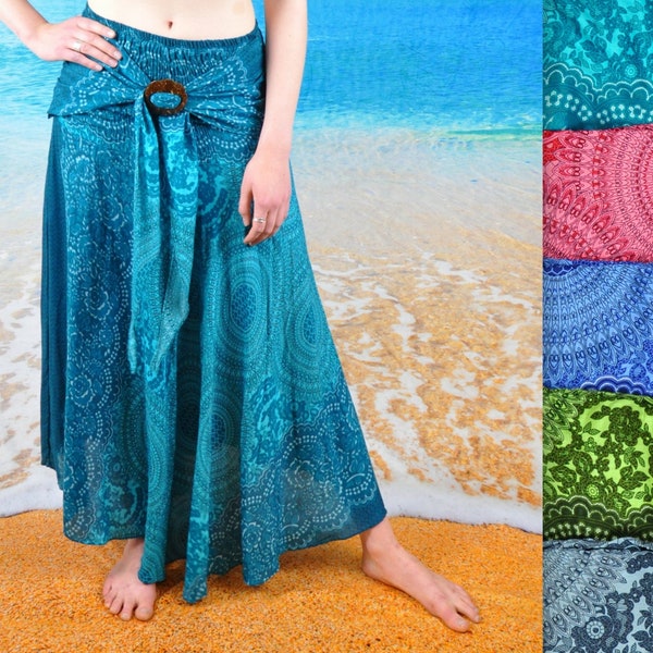 Rock Kleid türkis blau rot schwarz grün Sommerrock Sommerkleid Boho Urlaub Strand Hippie Festival elastischer Bund Kokos