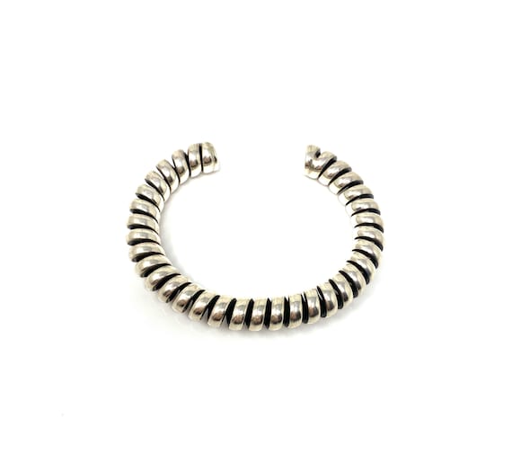 Vintage Sterling Silver Telephone Cord Cuff Bracel