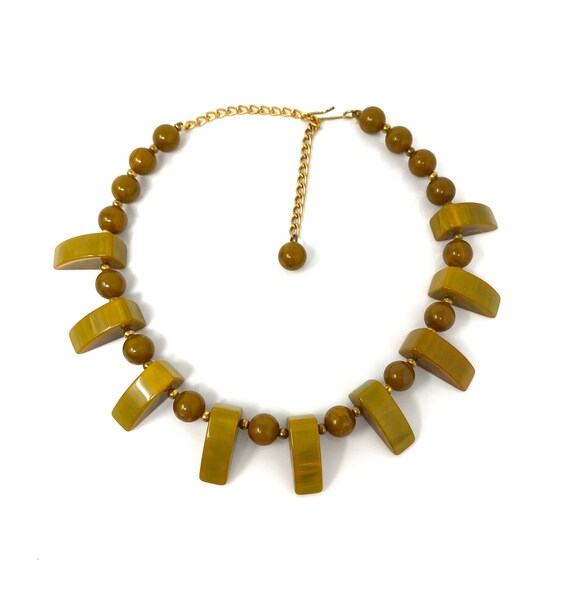 Vintage Green Bakelite Collar Choker Necklace