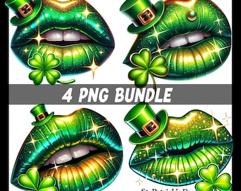 St Patricks Day Lips PNG Bundle | St Patrick&#39;s Day Png | Shamrock Png, Lucky png | St. Paddy&#39;s Day