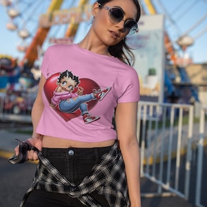 Vintage Betty Boop Herz PNG für Valentinstag Handwerk