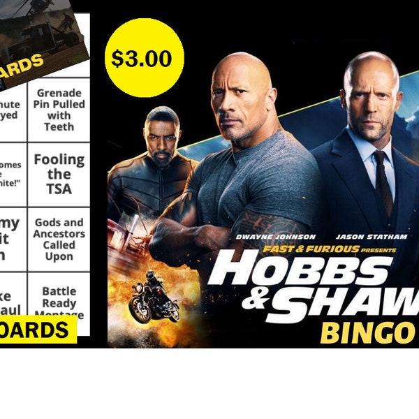 Hobbes and Shaw Bingo: Beer Money Bingo Boards