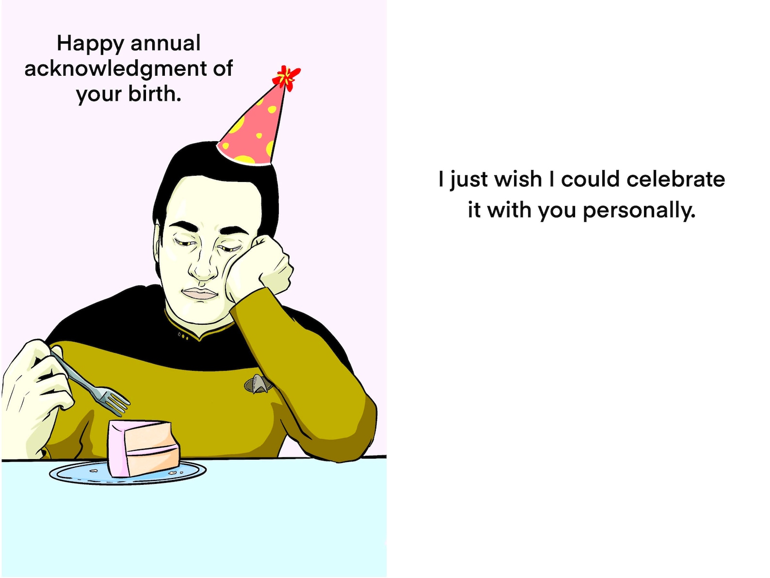 Happy Birthday Data Star Trek Card | Etsy