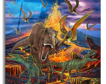 Acrylic Glass Wall Art 'Kingdom Of The Dinosaurs' by Enright