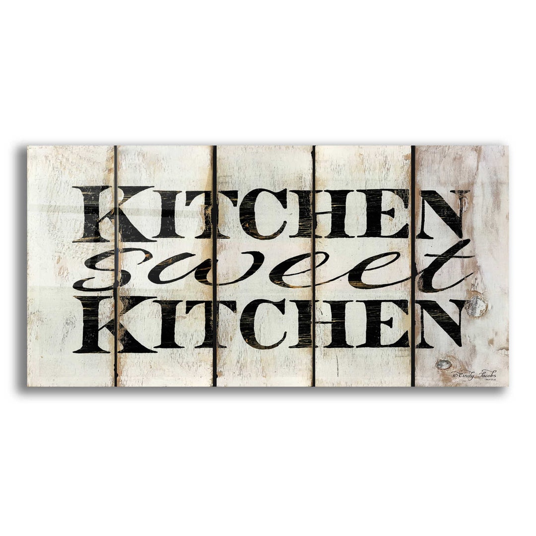 Acrylic Glass Wall Art 'kitchen Sweet Kitchen on Wood Panels' by Cindy