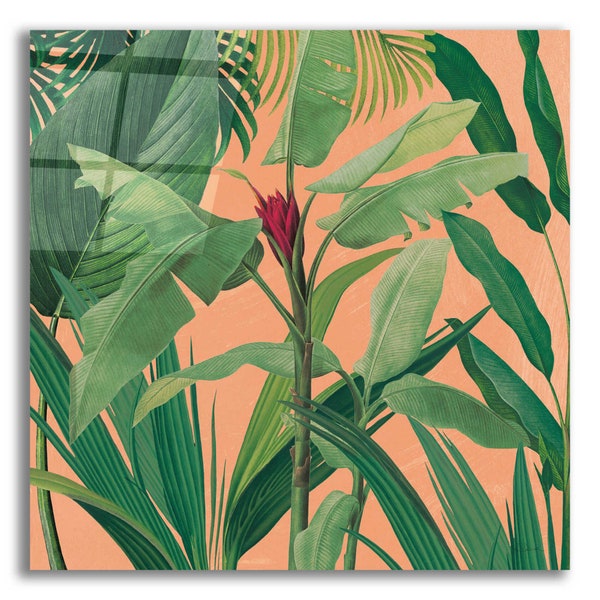 Acrylic Glass Wall Art 'Dramatic Tropical I Boho' by Sue Schlabach